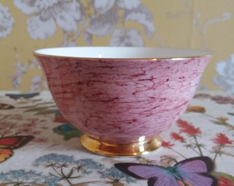 Royal Albert Gossamer Sugar Bowl, pink sugar bowl, pink china pot, vintage English bone china bowl, trinket pot