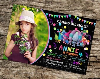 Trolls Invitation,Trolls Birthday,Trolls Birthday Invitation,Trolls Party,Trolls Printable,Trolls Invitation Download