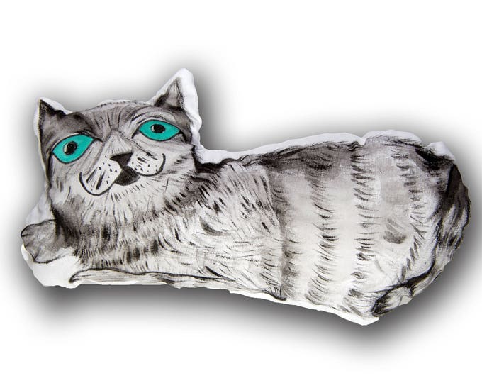 Cat Pillow,Cat,Pillow,Cute,Cats,Pillow Pet,3d,Gift,Cushion,Kitten,Art,Mom,Handmade,Home decor,etsy pillow,decorative,Hand Painted,Smile,2017