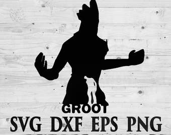 Guardians of galaxy Groot SVG Files Silhouettes DXF Files Cutting files Cricut Silhouette