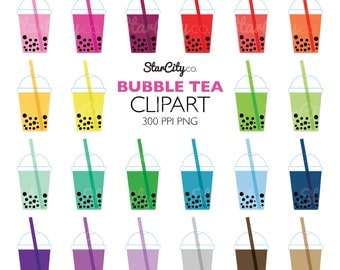 Bubble Tea clipart, Drink Clip Art, Bubble Tea Graphics, Drink clipart, tea clipart, Artwork for stickers, Commercial Use, instant download