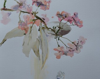 Blossom........................watercolour, original one off, artist, Scottish, painting, flowers