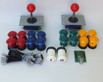 Arcade Machine Joysticks & Buttons Plus USB Interface with full wiring - DIY Arcade Machine.