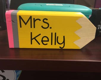 Teacher Name Plate, Educator Name Plate, Teacher Gift, Student Teacher Gift, Teacher Appreciation, Personalized Teacher Name Sign, Classroom