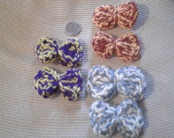 Tow Color Hair Bow Clips, 3 sets of 2.