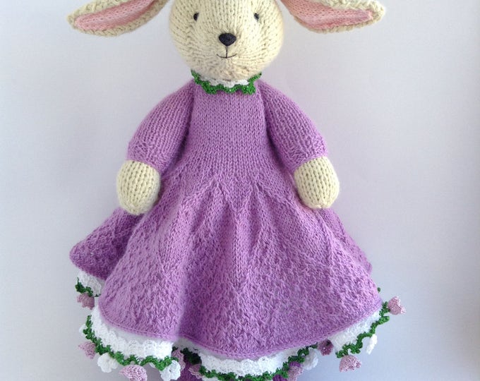 Knit Stuffed Animal Bunny Rabbit, Hand Knitted Toys, Soft Cute Toy Bunny, Handmade Toy Bunny