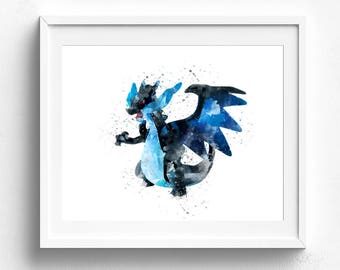 Pokemon art print, pikachu wall art, pokemon print, cartoon print, bulbasaur print, childrens print, childrens wall art, kids print, print