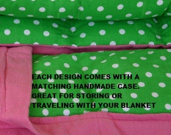 Weighted Blankets & Lap Pads-Sensory Therapy, Cotton Flannel Print/Solids/Minky Options, 100% Cotton Bedding, Hypo Allergenic Poly Pellets