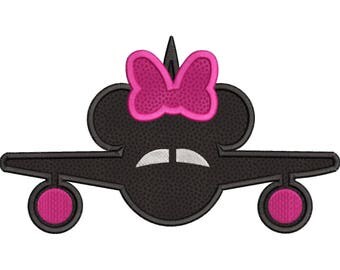 Minnie Airplane Disney Applique Design