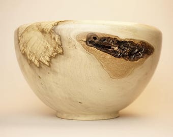 9" x 5" Handmade Hackberry Hackberry Wood Bowl