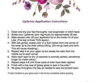 Lipsense instruction | Etsy