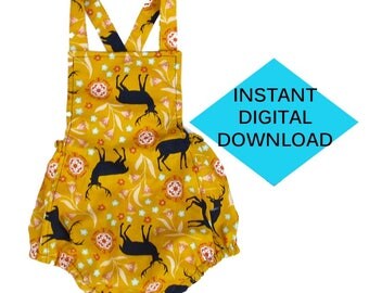Baby Summer Bubble Jumper- Sewing Pattern- PDF tutorial instant download Romper