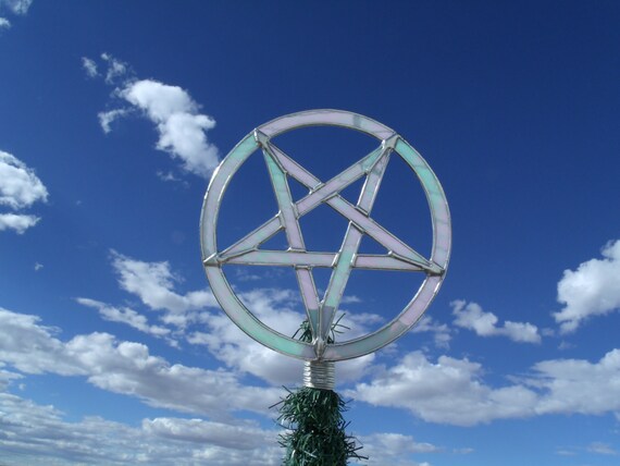 pentagram tree topper pagan yule christmas wiccan stained pentagram tree topper pagan yule christmas wiccan stained