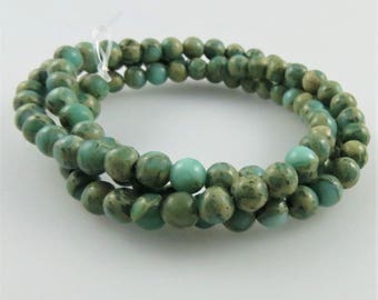 4mm Aqua Terra Jasper Beads, Full Strand