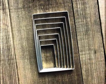Set of 7 Rectangle Metal Cookie Cutters #NAWK94