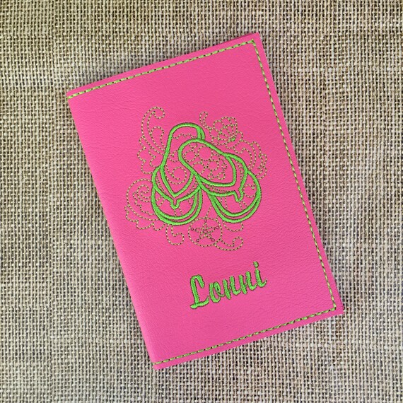 Personalized Passport Cover for Women Pink Faux Leather