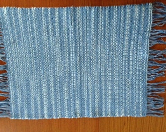 Handwoven Placemats in Faded Denim, set of 4