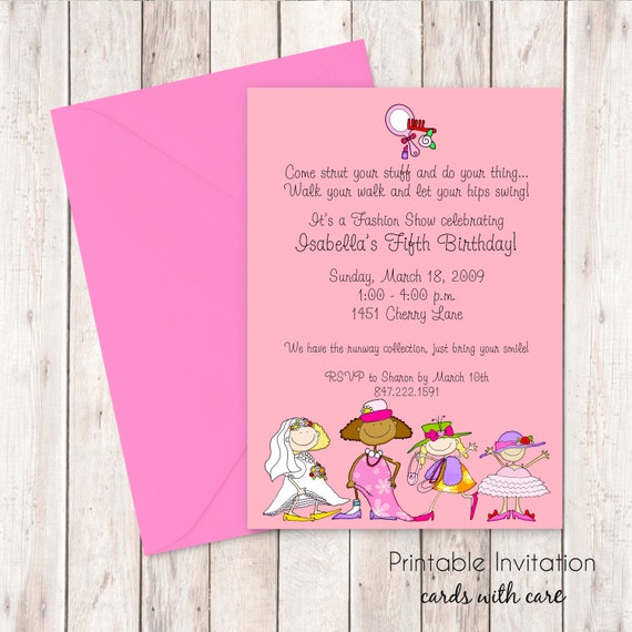 Dress Up Party Invitation Printable Invitation by cardsbycarolyn