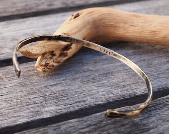 8th Anniversary Gift, Women's Cuff, Bronze Bracelet, Rustic Jewelry, Roman Numeral 8, VIII, Bronze Cuff, 8 Year Gift