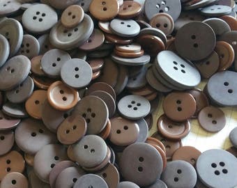 Dark Brown Buttons - Assorted Sewing Bulk Button - 100 Buttons - Dark Chocolate
