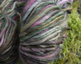 Handspun yarn, handpainted thick and thin, Organic Polwarth wool, multiple skeins available-LADY COTTINGTON