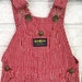 Osh Kosh B'Gosh 4T Vintage Striped Red Overalls / Unisex Holiday Durable Coveralls