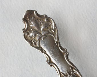 Spoon Keychain Silverware Key Chain Spoon Key Ring Vintage Silver Plate Charter Oak with O Monogram