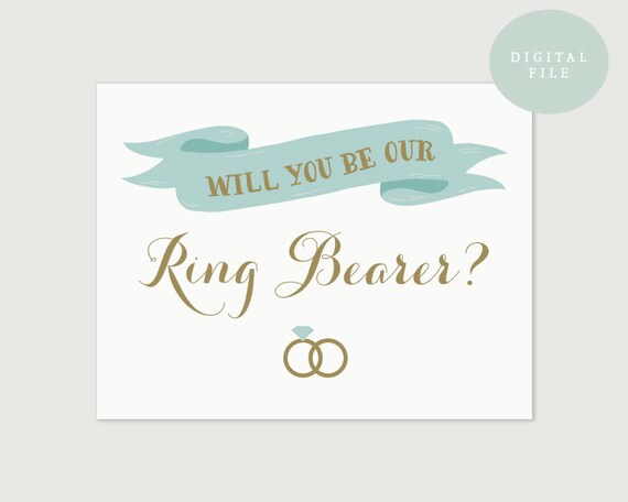 PRINTABLE Ring Bearer Wedding Card Printable Will you be my