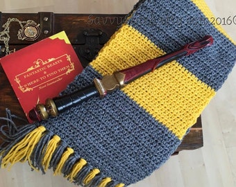 NEWT Scamander Inspired SCARF HUFFLEPUFF Vintage 1920's Harry Potter Hogwarts Scarves Fantastic Beasts & Where to Find Them Costume Cosplay