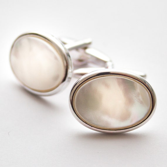 Mother Of Pearl cufflinks. Cuff Links. Oval. Gifts For Men.