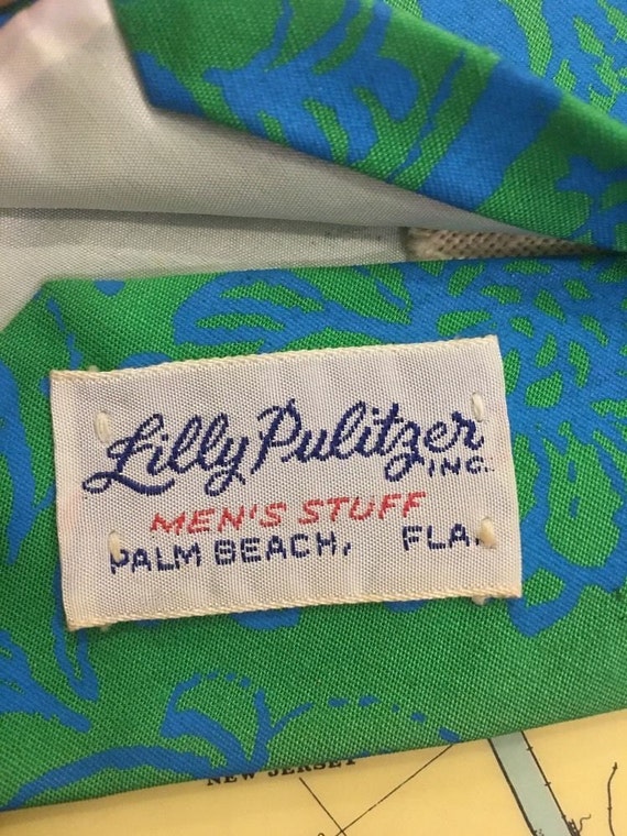 Vintage Lilly Pulitzer Men's Stuff Tie Original Label Palm