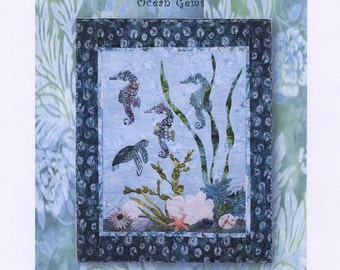 Sea Glass Ocean Gems Seahorse SG-3 Fusible Machine Applique Quilt Pattern