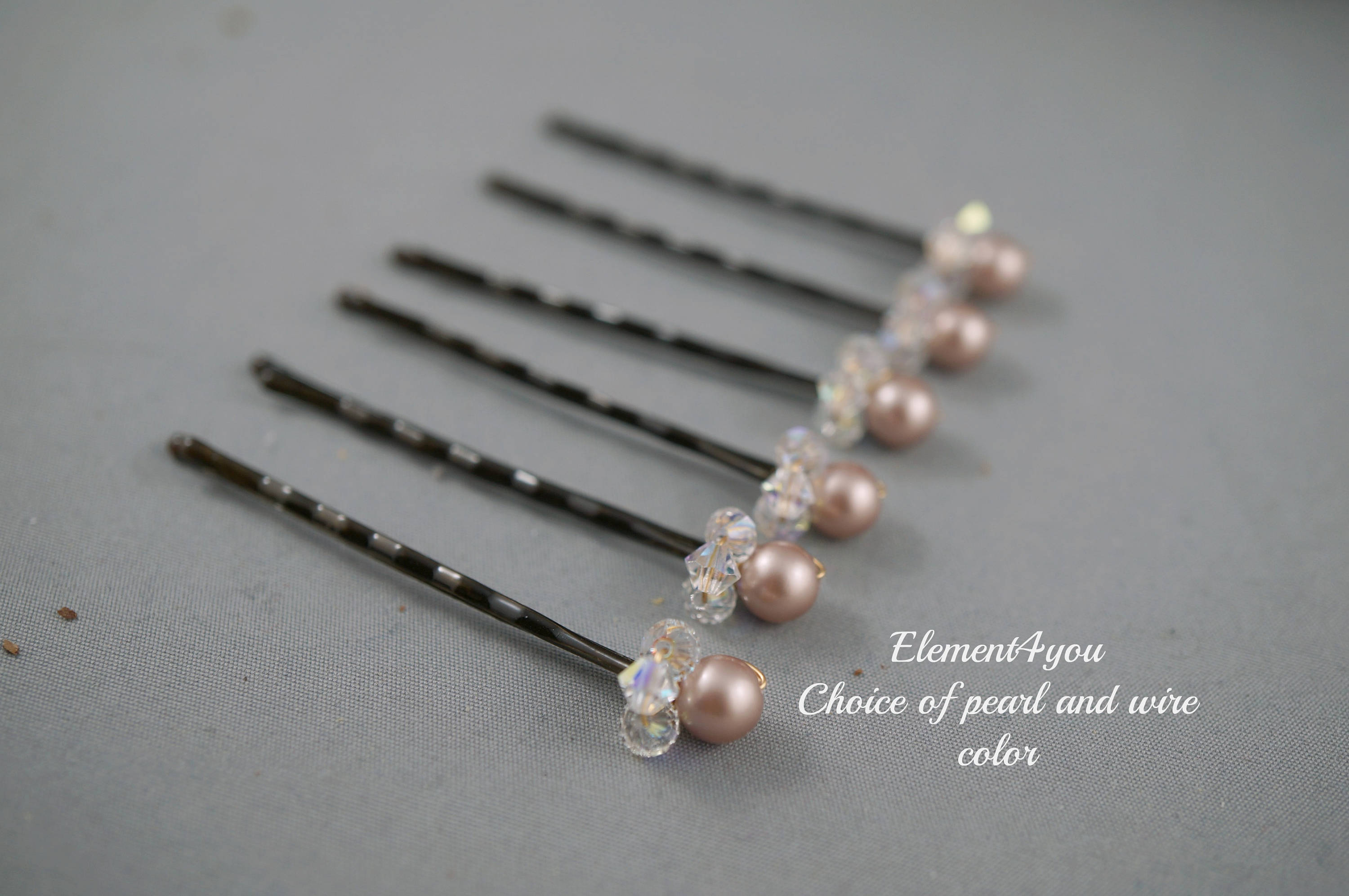Small Hair pins Ivory white champagne Swarovski pearls