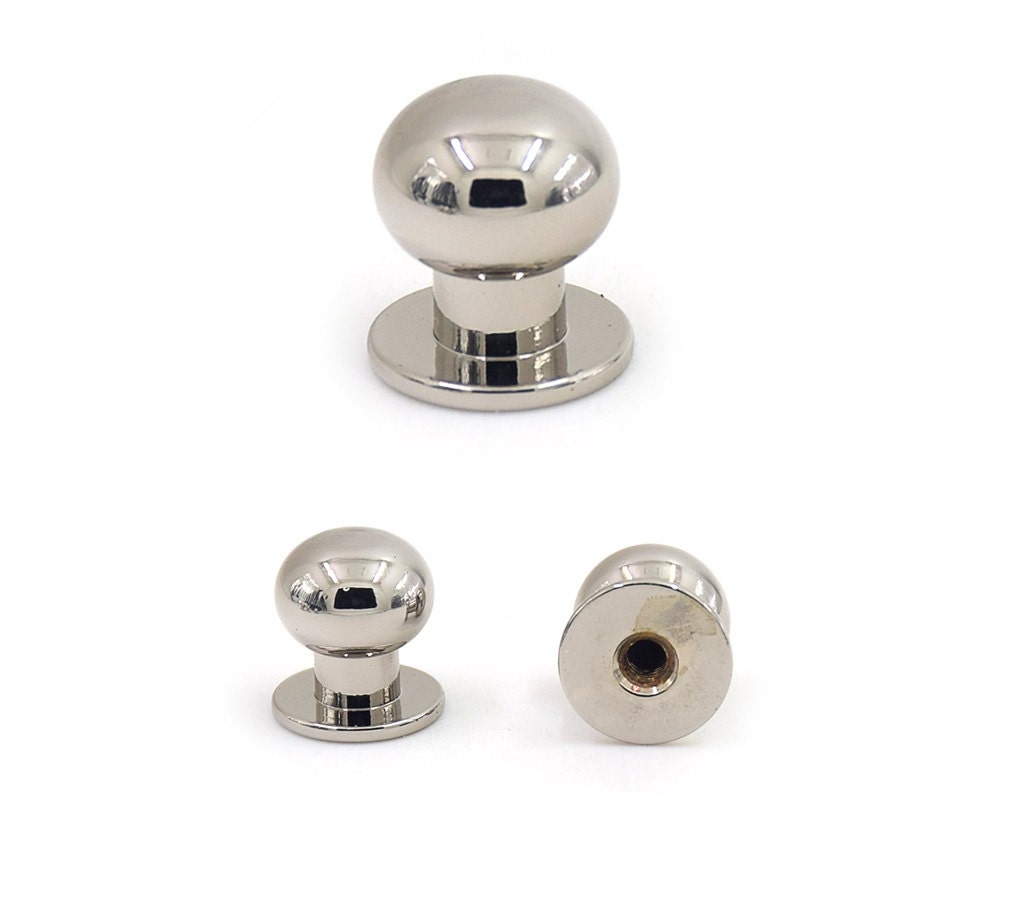 5 pcs Silver Tone Ball Studs Screw back Leather Craft