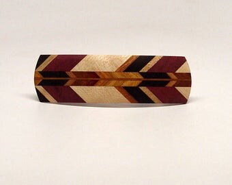 Wooden Hair Barrette, hair barrette, french clip, All Herringbone P1