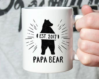 Pregnancy Announcement to Husband New Dad Gift Baby Announcement Husband Pregnancy Reveal Husband New Dad Birthday Gift Papa Bear Cute Mug