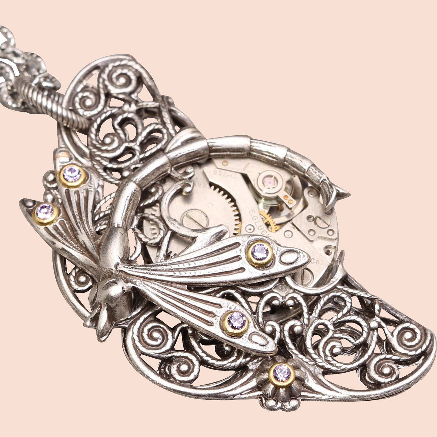 Steampunk Jewelry Steampunk Necklace Steampunk Dragonfly