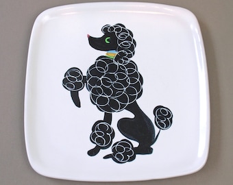 Vintage Glidden Black Poodle Dinner Plate