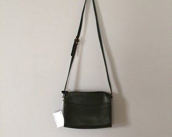 forest green leather bag | vintage messenger purse