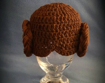 Princess Leia Hat, Crochet Star wars Princess Leia Hat, Princess Leia costume, Princess Leia photo prop