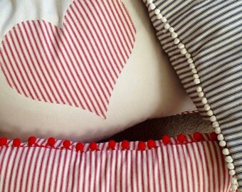 Ticking Stripe Pillow Striped Pillow Cover Blue Ticking Pillow Cover Ticking Stripe Pillow Cover