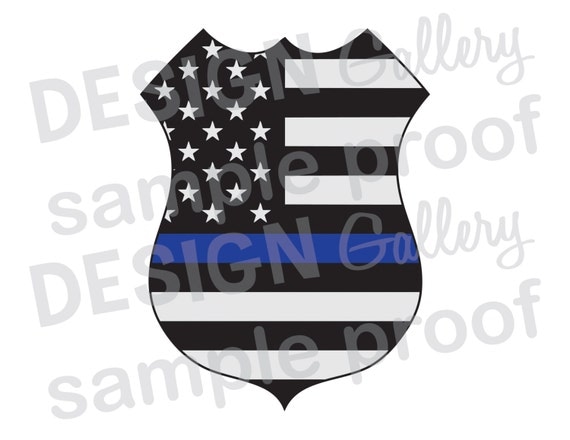 11 paper printable sticker x 8.5 image JPG Thin American Blue Officer Flag Police Line Badge