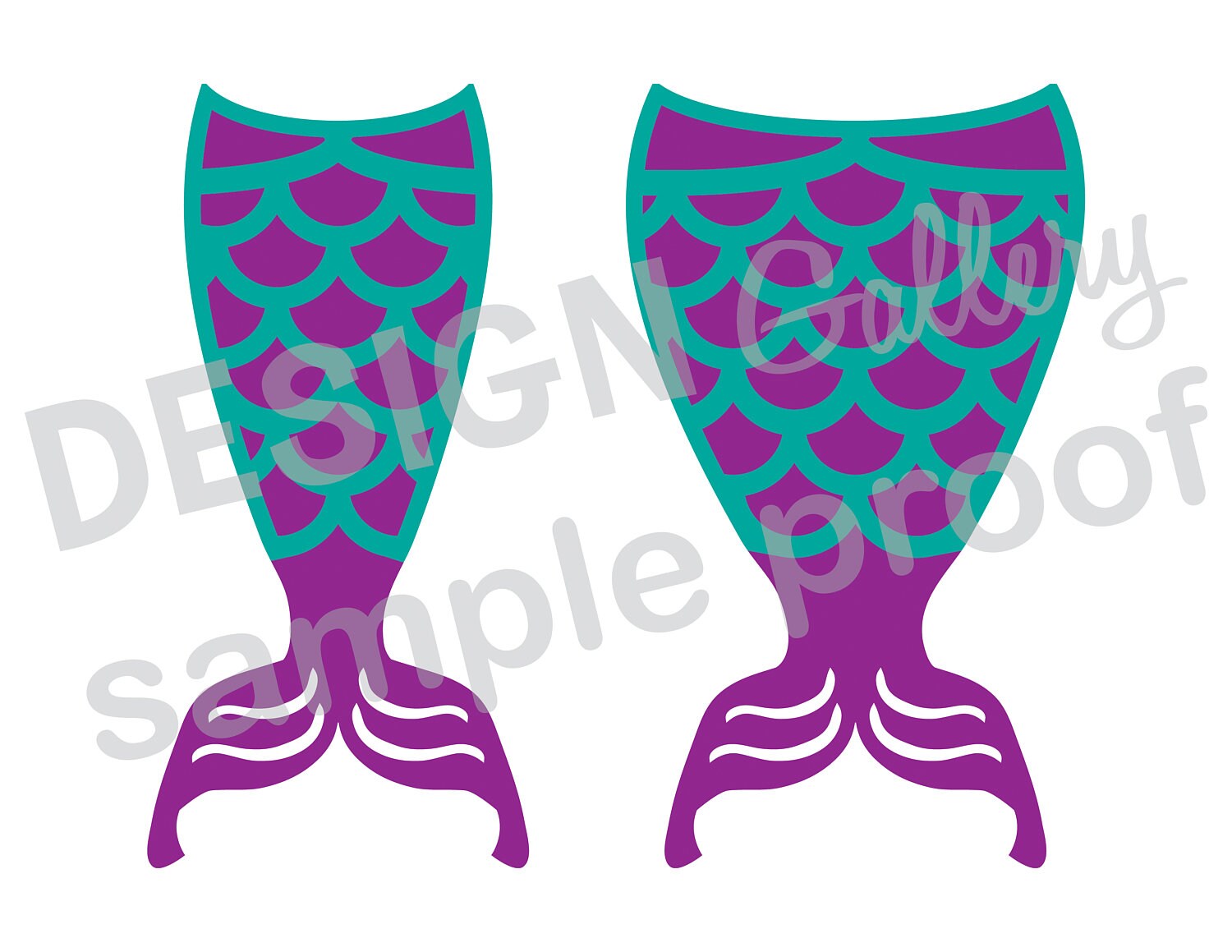 Download Mermaid Tails SVG DXF PNG Digital Cut Files Printable