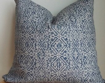 Extra long lumbar pillow | Etsy - Pindler and Pindler shibori ethnic print indigo blue beige geometric fabric extra  long lumbar pillow cover toss modern boho euro sham