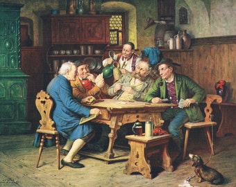 Old Friends and Old Pastimes Josef Wagner Hohenberg Calendar Art Print