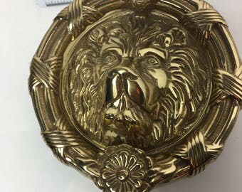 Vintage Solid Brass Lion Door Knocker