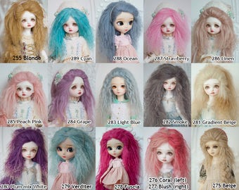 Custom Tibetan Mohair Wig for BJD SD Msd Yosd Dolls Regular / Extra Length 40 colors Size from 14cm to 24cm Blythe and Pullip Available