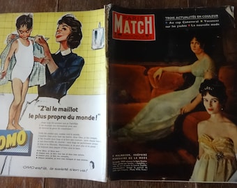 Vintage French Paris Match Magazine No 490 Josephine Marraine Special circa 30 Aout August 1958 / English Shop