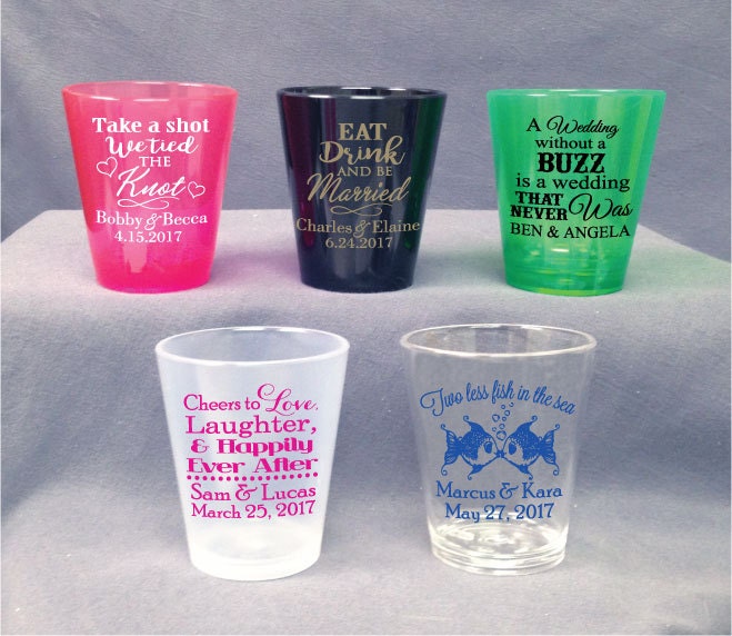 personalized plastic shot glasses