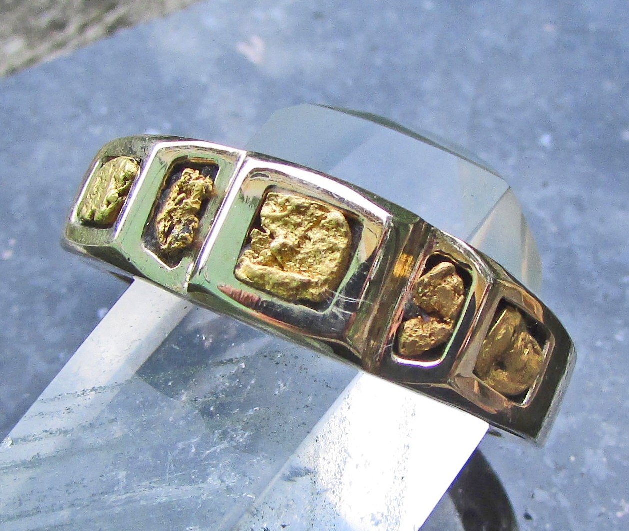 Gold Nugget Rings Gold Nugget Ring Mens Gold Nugget Ring